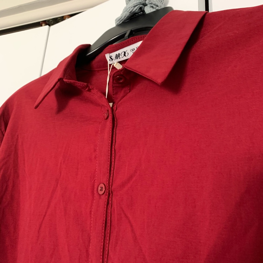 Red Button Up - Picture 3 of 5